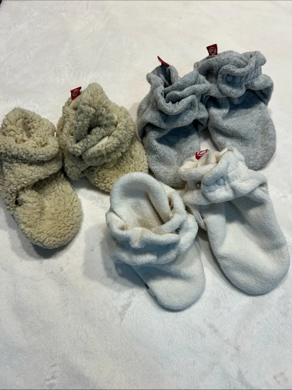 Set of 3 Infant Sherpa Booties